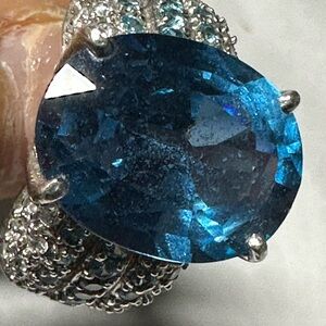 Vintage Blue Gemstone Silver Ring
